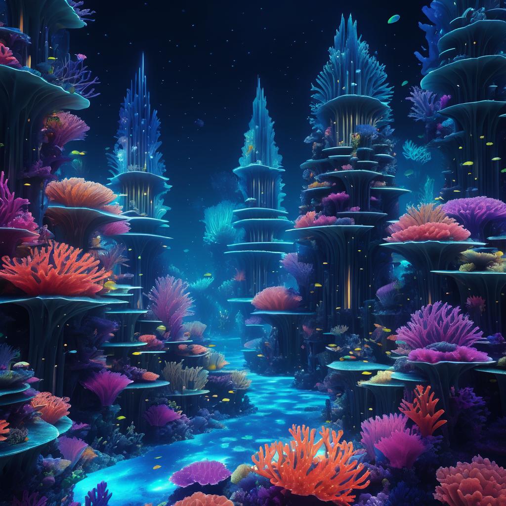 Vibrant Underwater City in 3D Render