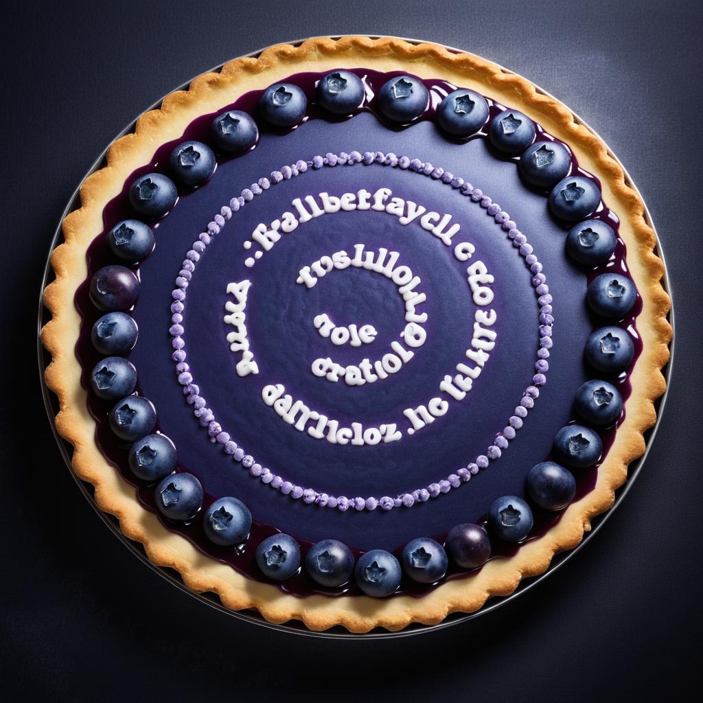 Gourmet Blueberry Tart with Icing Art