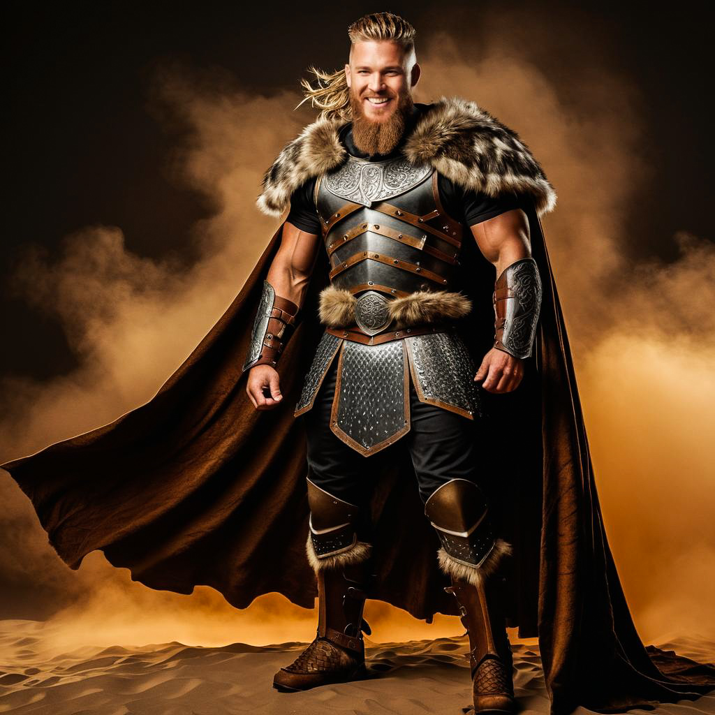 Grinning Viking Warrior in Epic Armor