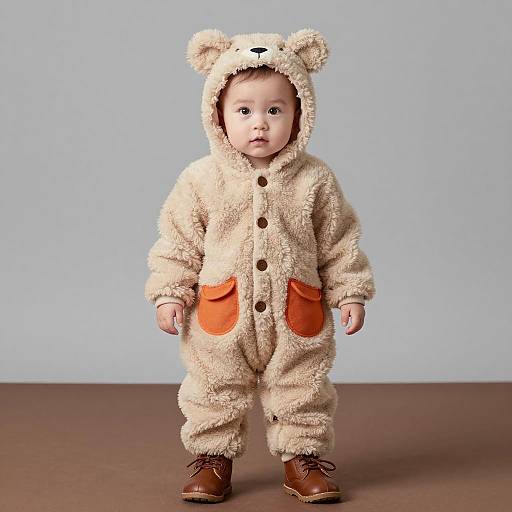 Adorable Baby in Teddy Bear Costume