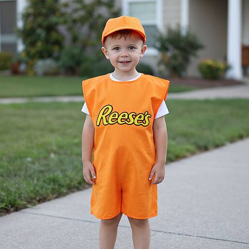 Kid in Reese's Cup Pack Costume