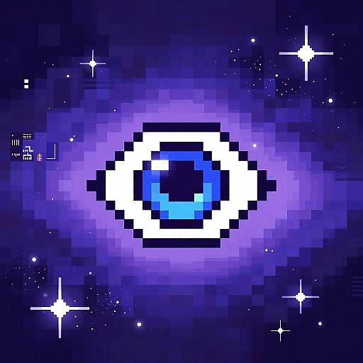 Pixel Art Galaxy Dragon Eye