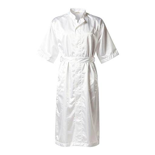 Minimalist White Button-Up Robe