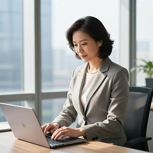 Poised Mature Secretary in City Office