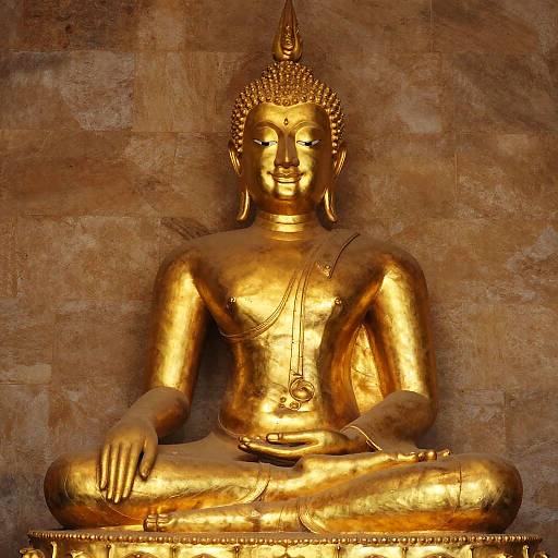 Golden Buddha Statue in Meditation