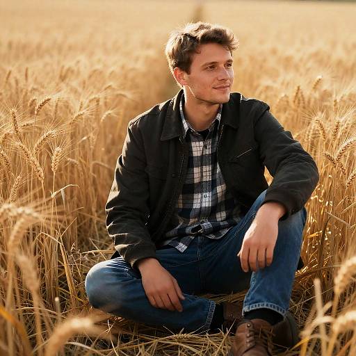Serenity in a Golden Wheat Field