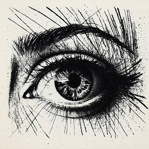 Expressionist Eye with Chalk Dust Streaks