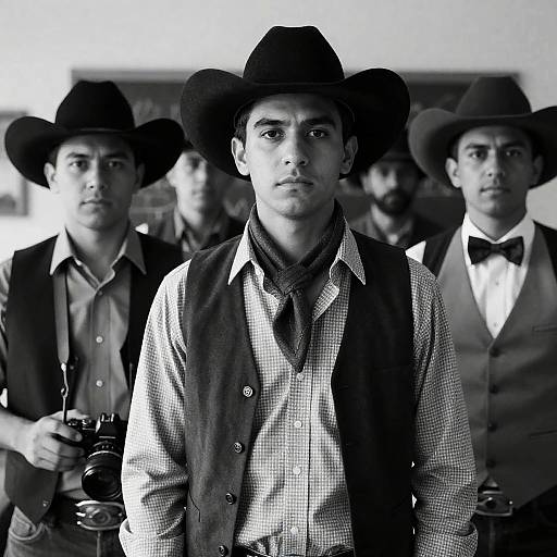 Serious Cowboys in Vintage Photography