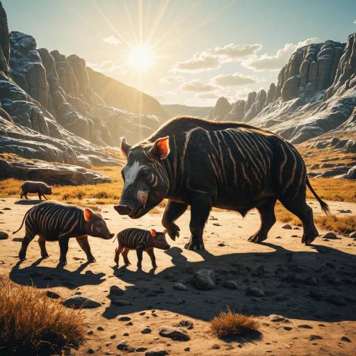 Paleoart: Entelodonts in a Prehistoric Scene Paleoart: Entelodonts in a Prehistoric Scene