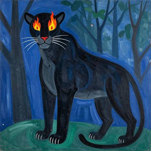 Matisse Style Abstract Panther