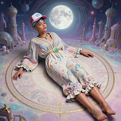 Grateful Tiefling in Sci-Fi Royalcore