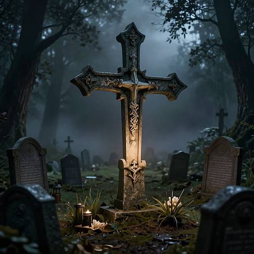 Hyper-Realistic Nighttime Forest Crypt