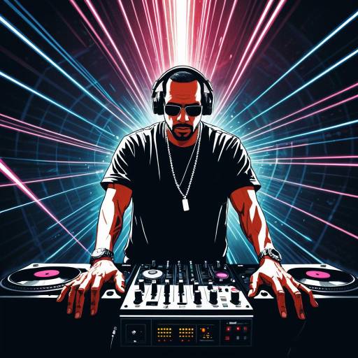 DJ with Pulsating Laser Beams