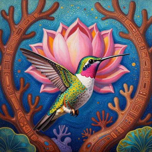 Surreal Lotus Hummingbird Reef