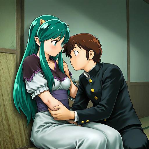 Illustration of Moroboshi ataru, urusei yatsura in the style of Abe yoshitoshi