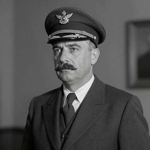 Black and White Portrait of Military Officer