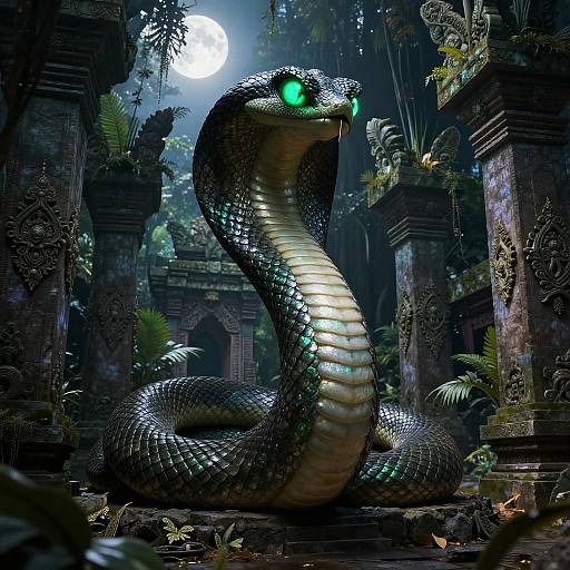 Serpent Deity at Mystical Jungle Temple