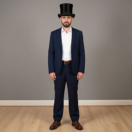 Dapper Man in Blue Jacket Costume