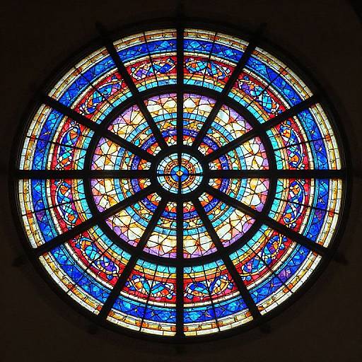 Psychedelic Geometric Stained Glass Window