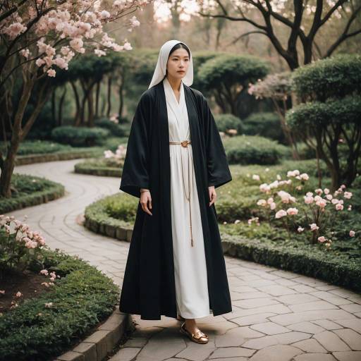 Ethereal Nun in Rose Gold Robe