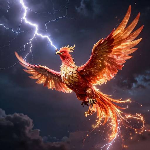 Radiant Phoenix Wielding Lightning Baton