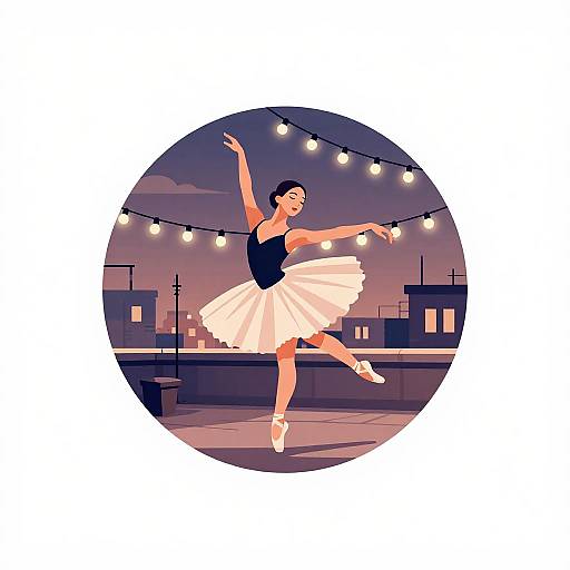 Elegant Ballet Dancer on Rooftop Design
