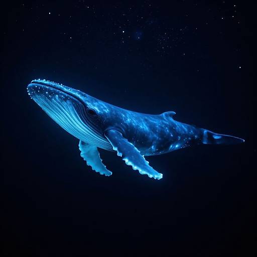 Bioluminescent Whale in Cosmic Night