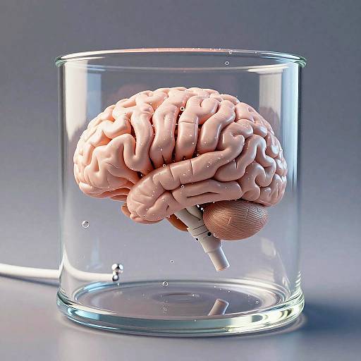 Photorealistic Floating Brain in Liquid