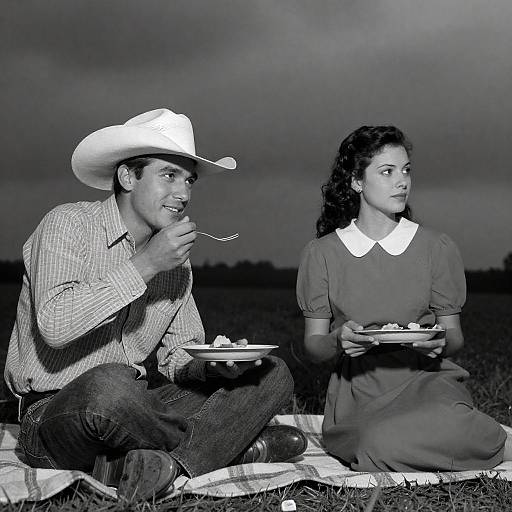 Charming Outdoor Cowboy Picnic Scene