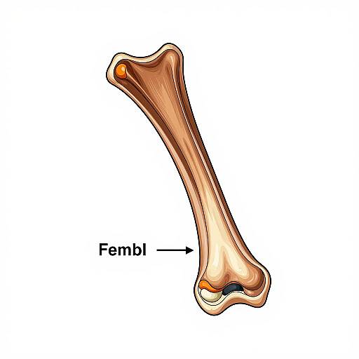 Illustration of Labeled Femur Anatomy