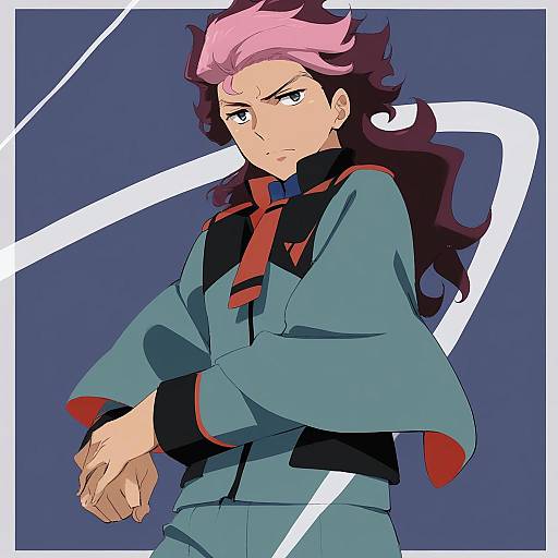 Illustration of Guel jeturk, gundam in the style of Tabata hisayuki