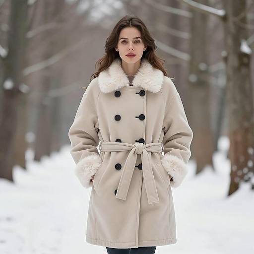 Serene Winter Portrait of a Young Woman