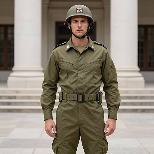 Soldier in Army Man Costume