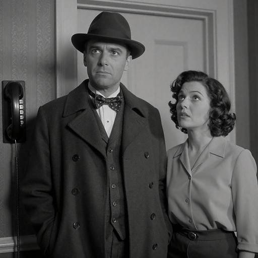 Moody Black-and-White Doorway Portrait