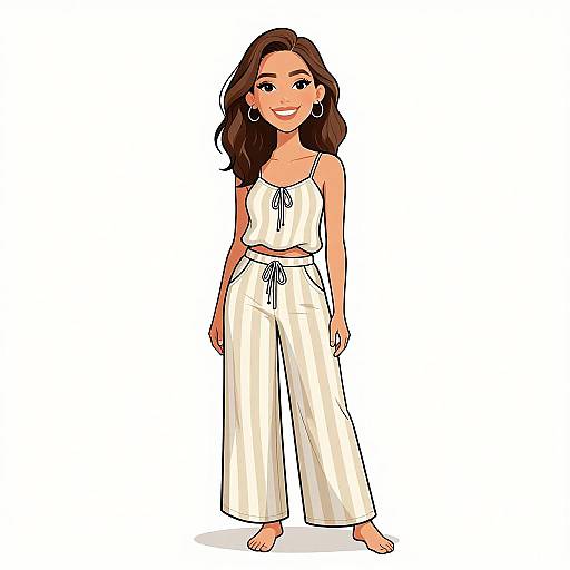 Smiling Woman in Casual Beachwear