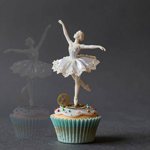 Porcelain Cupcake Ballerina Automaton Portrait