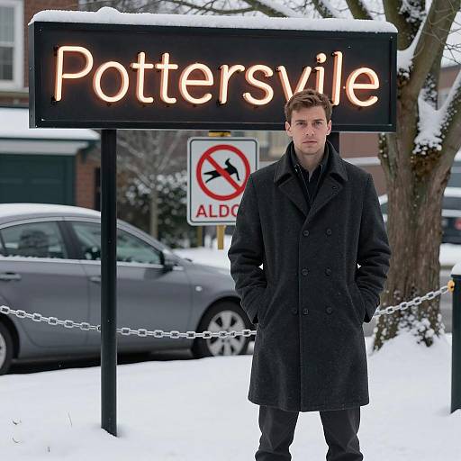 Mysterious Man in Snowy Pottersville