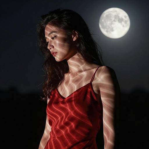 Hypnotic Light Patterns on Woman's Form