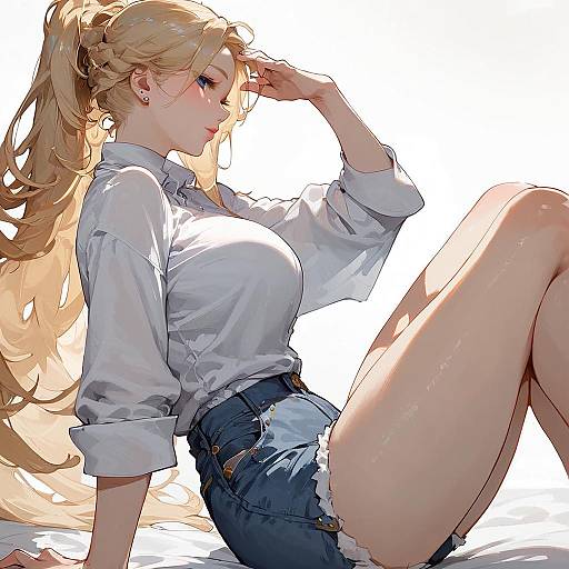 Beautiful Blonde Woman Bowing