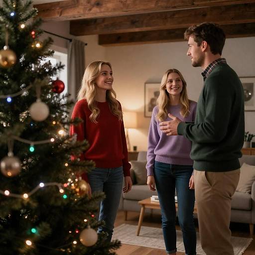 Cozy Christmas Gathering in a Living Room