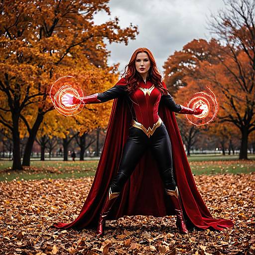 Scarlet Witch in Autumn Park
