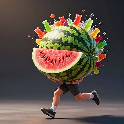 Dynamic Runner with Bursting Watermelon