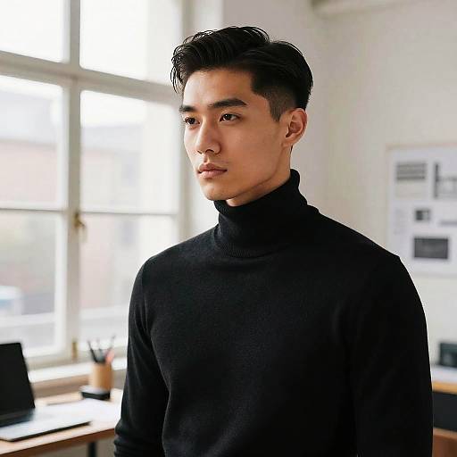 Modern Comb Over Male Designer Portrait