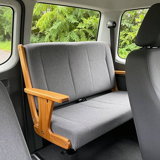 Custom Wooden Camper Van Backseat
