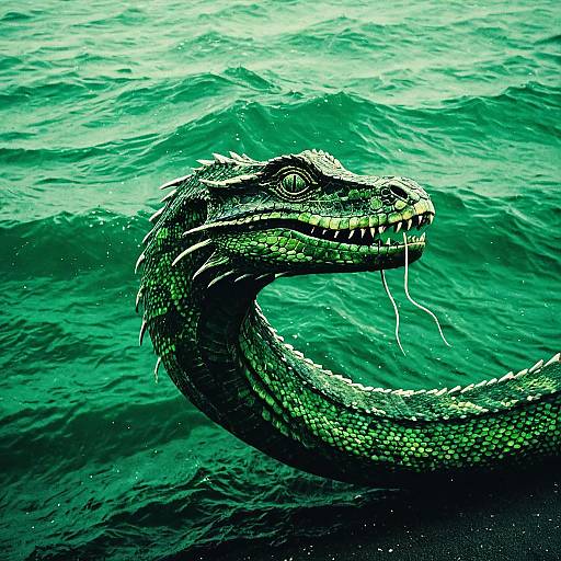 Vibrant Portrait of a Mystical Sea Serpent