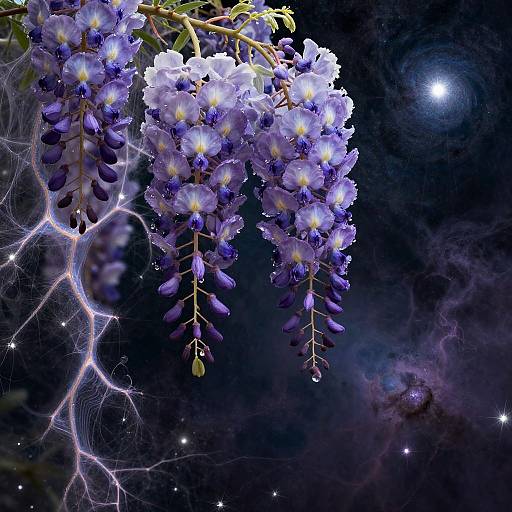 Iridescent Wisteria Nebula Cascades of Starlight