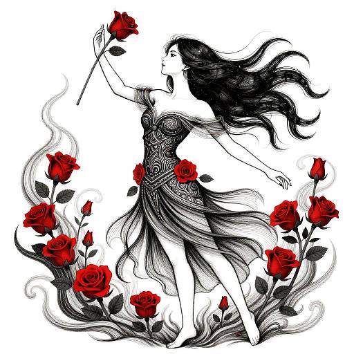 Mystical Fortune Teller with Roses