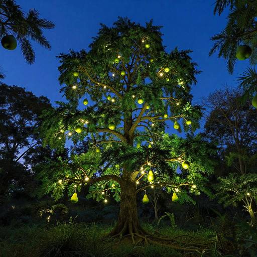 Luminescent Cypress in Glowing Marsh