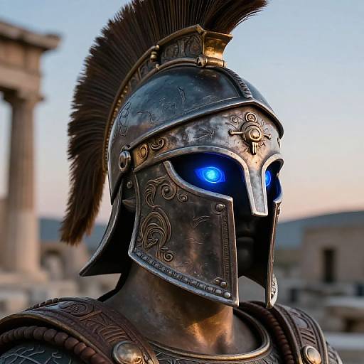 Achillesmon Helmet with Mythic Engravings