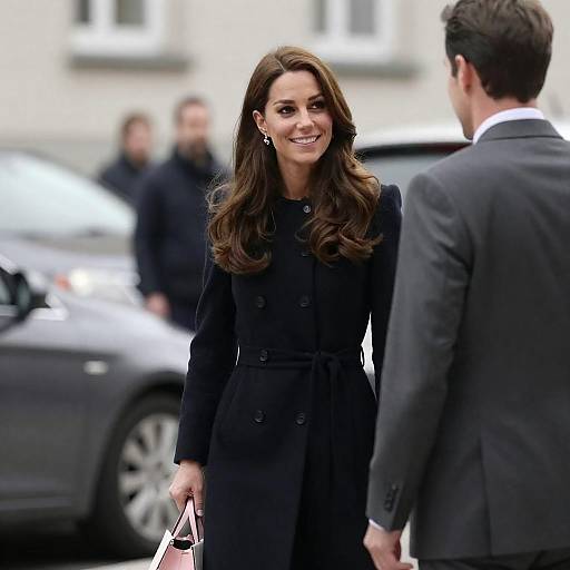 Urban Snapshot: Smiling Woman in Black Coat